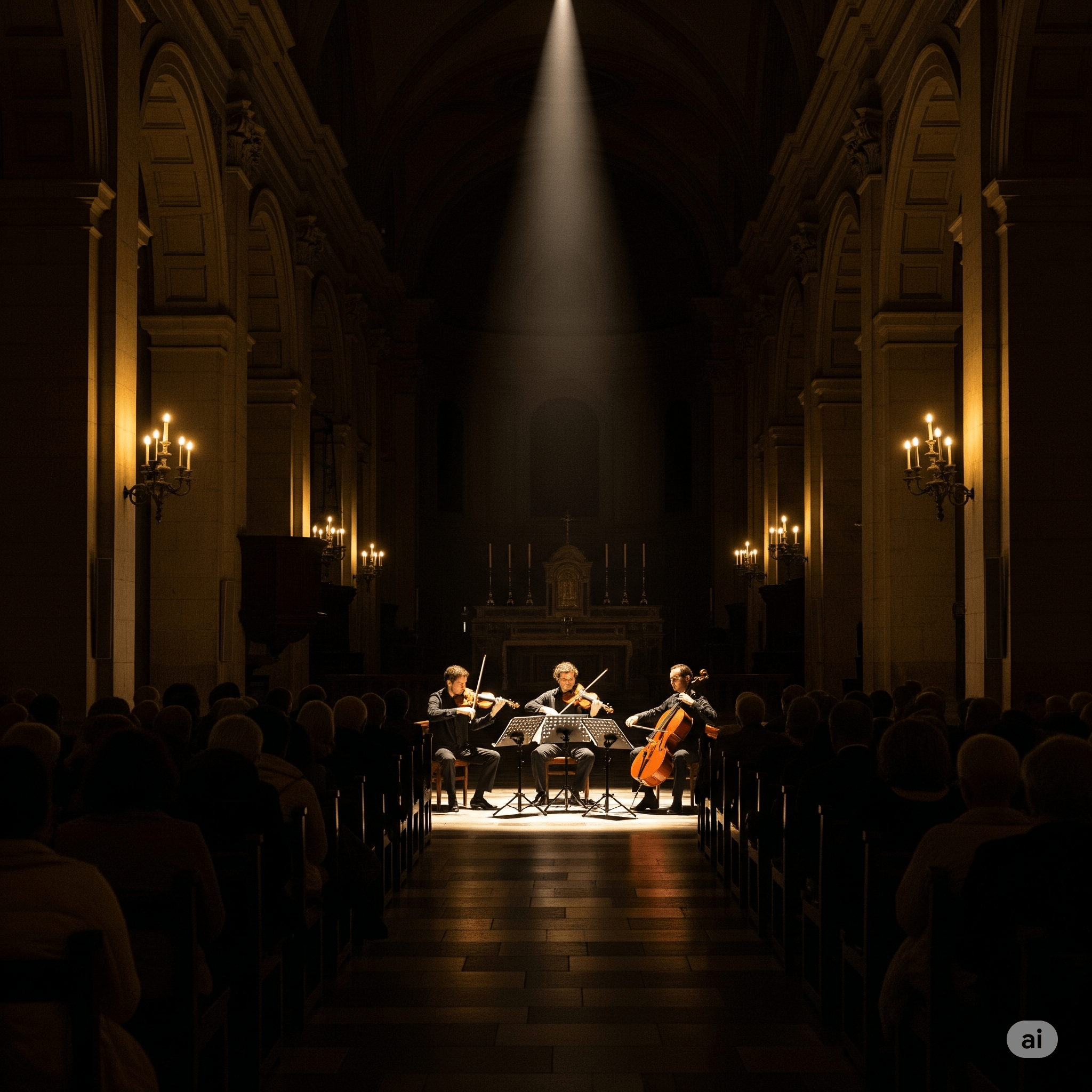 The Classicum string quartet performing in a historic Italian venue, embodying the company's soul